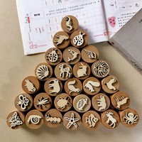 Blocs de tampons décoratifs en bois massif pour motifs de bricolage, tampons en bois pour scrapbooking, journal artistique, décoration, vente en gros personnalisée