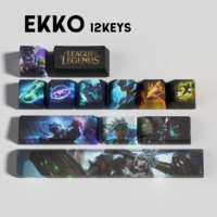 Teclas LOL PBT Kawaii, Teclas Decorativas Adorables para Escritorio, Regalo, Teclas de Azir, EKKO, Ivern, Briar, Tristana, Jax