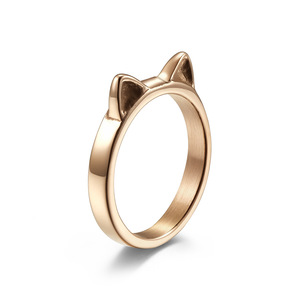 <b>Cat</b> Ear Titanium Steel <b>Ring</b> For Women Fashion Jewelry Gift - Product Image 5