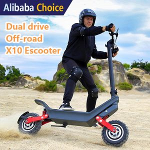 Trottinette <span class=keywords><strong>électrique</strong></span> tout-terrain X10 à double roue, autonomie de 100 km, pneus de 11 pouces, étanche, résistante aux chocs, légère, pliable, 40 km/h - Product Image 6
