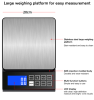 NOUVELLE Balance de cuisine numérique étanche haute précision 10 kg*0,1 g 33 lb avec écran LCD en ABS et acier inoxydable, fonction de mesure du poids sur batterie