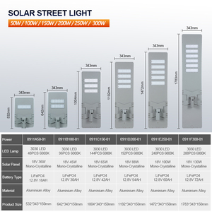 Iluminación <span class=keywords><strong>exterior</strong></span> a prueba de agua Ip65 50W 100W 150W 200W 250W 300W <span class=keywords><strong>Farola</strong></span> LED <span class=keywords><strong>solar</strong></span> integrada todo en uno - Product Image 3