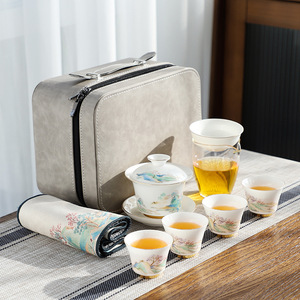 Toptan koyun yağ beyaz porselen Gongfu çay seti ev Gaiwan bardak bira seyahat çay eşya toptan iş hatıra - Product Image 6