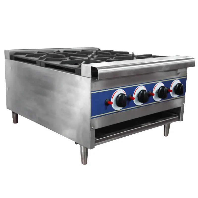 Cucina professionale in acciaio inox stufa a gas bruciatore di 6 stufa a gas