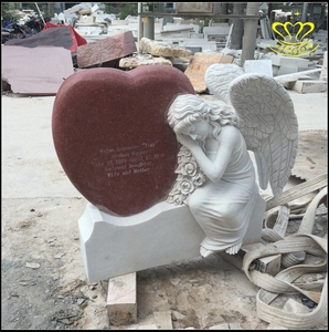 Statue d'ange en marbre noir moderne du Hebei, pierre tombale pour usage commémoratif en extérieur - Product Image 6