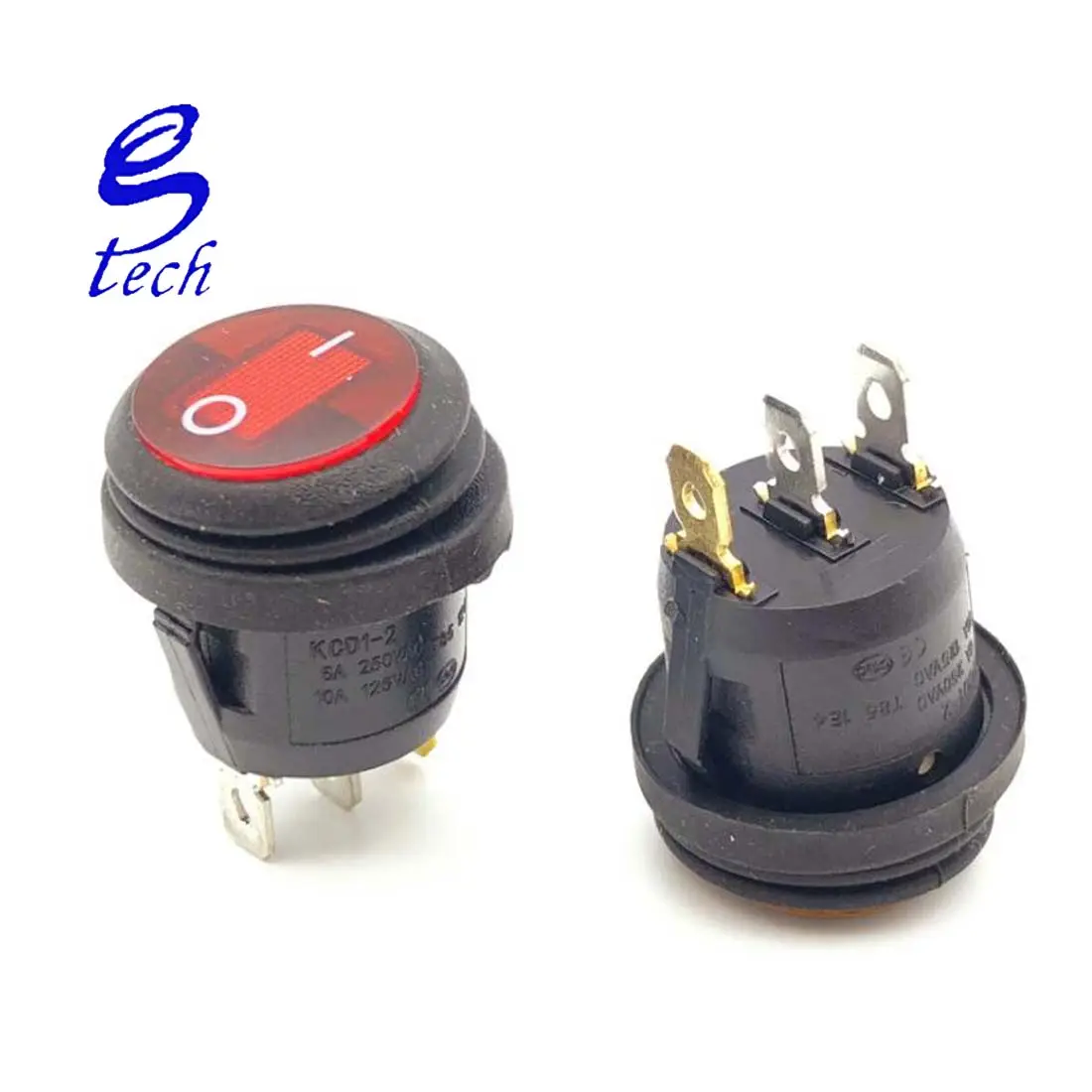Водонепроницаемый Переключатель KCD1, красный светодиод ВКЛ./ВЫКЛ., 12 В, 110 В, 220 В, 24 В, клавишный переключатель KCD1
