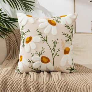 Housses <span class=keywords><strong>de</strong></span> coussin décoratives modernes personnalisables 45x45cm en toile brodée <span class=keywords><strong>de</strong></span> fleurs <span class=keywords><strong>avec</strong></span> <span class=keywords><strong>fermeture</strong></span> éclair pour la maison et l'hôpital (vente en gros) - Product Image 5