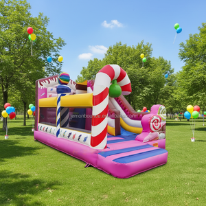 Château gonflable <span class=keywords><strong>à</strong></span> bonbons avec toboggan, qualité commerciale, pour location d'événements commerciaux, combo gonflable pour location de fête - Product Image 2