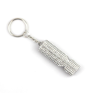 Nouvelle mode : Porte-clés sifflet plat de sécurité pour femme, kit d'autodéfense d'urgence avec mini sifflet diamanté - Product Image 4