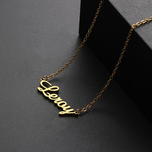 Dropshipping 고급 라이트 럭셔리 패션 맞춤형 스테인레스 스틸 도금 18K 골드 이름 목걸이 - Product Image 3