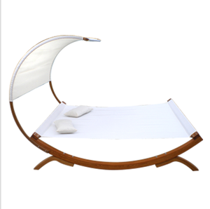 Chaise longue en bois avec parasol pour la plage, le jardin, l'hôtel, la piscine, chaise longue de repos, chaise longue d'extérieur - Product Image 4