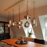 Kasanto DIY Boules de verre Lampes suspendues Île de cuisine Lampe de salle à manger Lustres en verre de Murano Plafond Lampes suspendues modernes