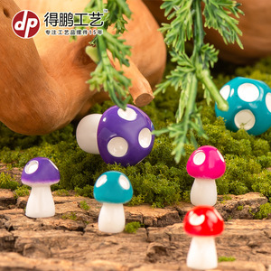 Resin Mushroom Ornament <b>Miniature</b> Garden Decor Handmade Glossy Finish Tabletop Display - Product Image 3