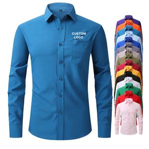 <span class=keywords><strong>Camicia</strong></span> bianca di fabbricazione <span class=keywords><strong>uomo</strong></span> manica lunga Slim tinta unita professionale <span class=keywords><strong>abito</strong></span> da <span class=keywords><strong>uomo</strong></span> - Product Image 2