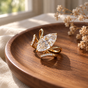 Ensemble de bagues empilables en diamant de laboratoire taille marquise, platine, pavé de pierres latérales, bande torsadée, bijoux de fiançailles et de mariage pour femme - Product Image 4