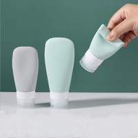 Flacon de voyage portable 38ml 60ml 90ml, distributeur de désinfectant pour les mains, savon liquide, conteneur rechargeable en silicone, cosmétique en plastique