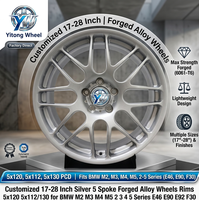 Rines de Aleación Forjados Personalizados de 17-28 Pulgadas, 5 Radios Plateados, 5x120 5x112/130 para BMW M2 M3 M4 M5 Serie 2 3 4 5 E46 E90 E92 F30