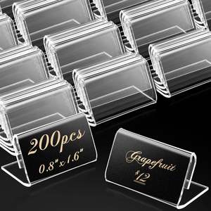 Soporte de etiquetas en forma de L de plástico transparente para etiquetas de precio, etiquetas de nombre, Mostrador de almacenamiento, tienda minorista - Product Image 1