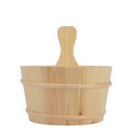 Ensemble seau et louche en bois massif HUAXI pour salles de sauna - Accessoires de relaxation