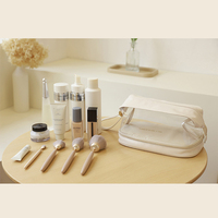 Sac de maquillage transparent Double couche en PU fermeture à glissière grande capacité voyage essentiel pour les femmes essentiel pour le stockage de la brosse féminine