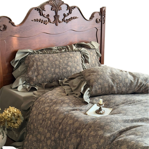 Ensemble de couette en jacquard français tout coton rembourré de laine <span class=keywords><strong>Saison</strong></span> d'automne Résistant à l'eau 300 fils 4 pièces de literie - Product Image 1