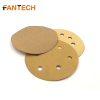 Disques abrasifs en oxyde d'aluminium dorés 5 pouces 8 trous auto-agrippants grain P60-P800 papier de verre jaune pour le ponçage du bois, des métaux automobiles