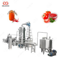 Volautomatische 300 Kg/u Tomatenpuree Productielijn Roestvrij Staal Continu Verpletteren, Verwarmen, Filteren & Vullen Systeem