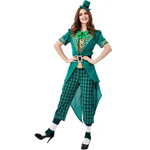 여성 여성 아일랜드 매력적인 녹색 leprechun 성 패트릭의 날 의상 성인 SPDG-002