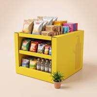 Boîte de présentation PDQ en carton ondulé personnalisée écologique, plateau de présentation en carton ouvert en gros, OEM pour biscuits, snacks, Noël