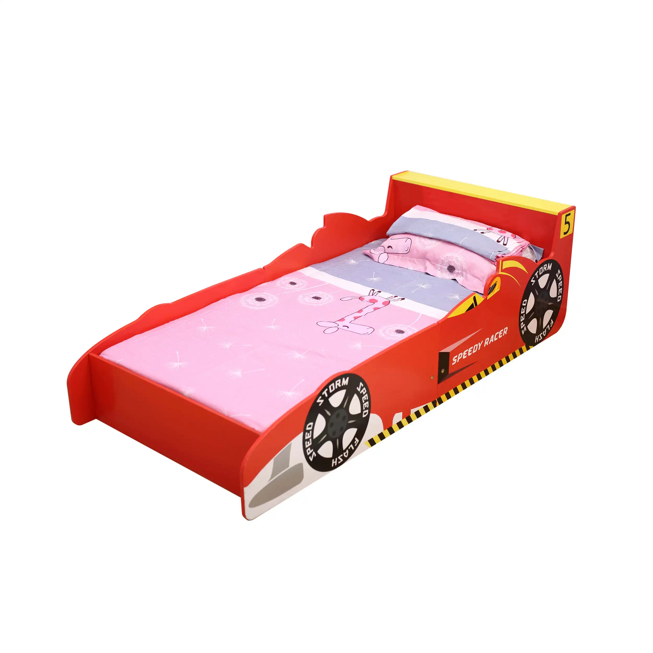 Amazon venda quente carro de corrida de madeira crianças jogo da mobília do quarto de alta qualidade meninos cama de solteiro para 140*70cm colchão