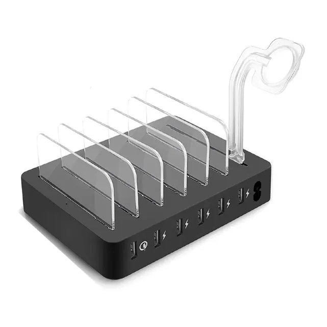 Đế Sạc USB 6 Cổng Đế Sạc Nhanh 50W Với Công Nghệ Nhận Dạng Thông Minh Cho Điện Thoại/Pad/Máy Tính Bảng