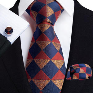 ダイレクトサプライ 2025 ペイズリー柄 メンズカジュアル3点セット ポリエステル ネクタイ ポケットチーフ カフスボタン - Product Image 3