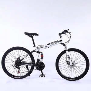 Bicicletta Pieghevole da Montagna con Sospensione Posteriore, 21 Velocità, per Adulti <span class=keywords><strong>e</strong></span> Adolescenti, Adatta per Pendolarismo, con Doppi Freni a Disco, 24 Pollici - Product Image 2