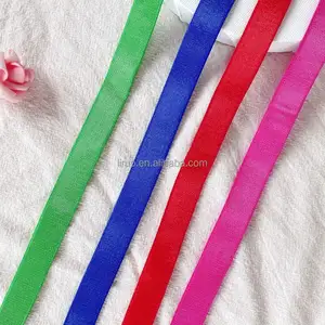 3/8 "đầy màu sắc sang trọng satin Nylon Áo ngực đàn hồi Webbing - Product Image 2