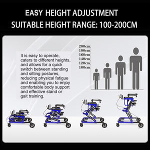 Gt03 भारी शुल्क समायोज्य फोल्डेबल वॉकर गाट ट्रेनर स्ट्रोक के लिए हेमिपलेलिक पेलगलिक पेल्सी वयस्क पुनर्वास - Product Image 3