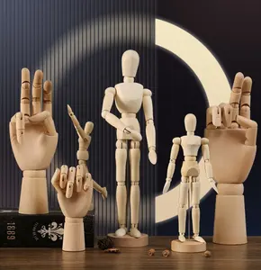 Maniquí de cuerpo completo de mano, exhibición de joyería, dedo, marionetas en blanco personalizadas, juguetes, figuritas decorativas de madera