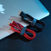 Kabel Data Pengisian Cepat USB C ke USB C PD 60W 3A dengan Logo Kustom Grosir, Kabel Kepang untuk iPhone Android Ponsel