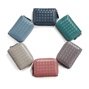 High Quality Customized <strong>Pattern</strong> Ladies PU <strong>Leather</strong> Accordion <strong>Wallet</strong> Woven Multi Card Slots for Passport Credit Cards Business - Product Image 5