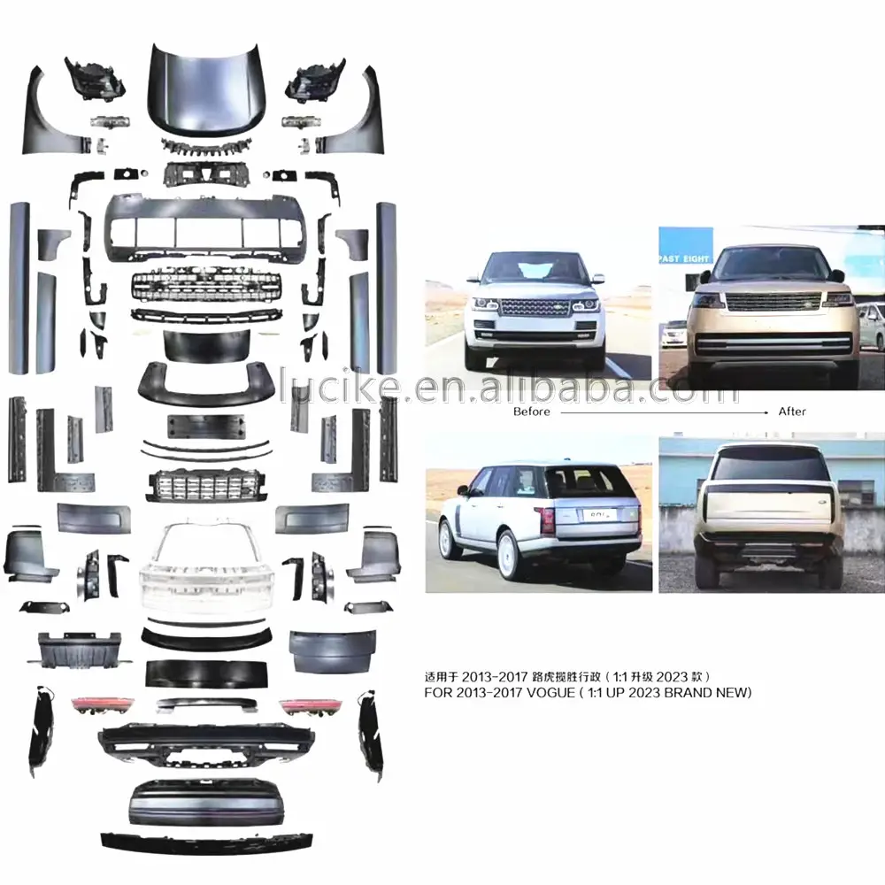 ชุดแต่งรอบคันด้านหน้าและด้านหลังที่ออกแบบใหม่คุณภาพสูง 13-17 อัพเกรดใหม่ 23 SVR สไตล์สําหรับ Range Rover