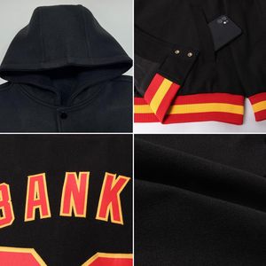 แจ็กเก็ตเลตเตอร์แมนหนังสีชมพูน้ำสำหรับผู้ชายบุนวมมีฮู้ดแบบเฉพาะทีมเบสบอลสำหรับผู้หญิง - Product Image 3