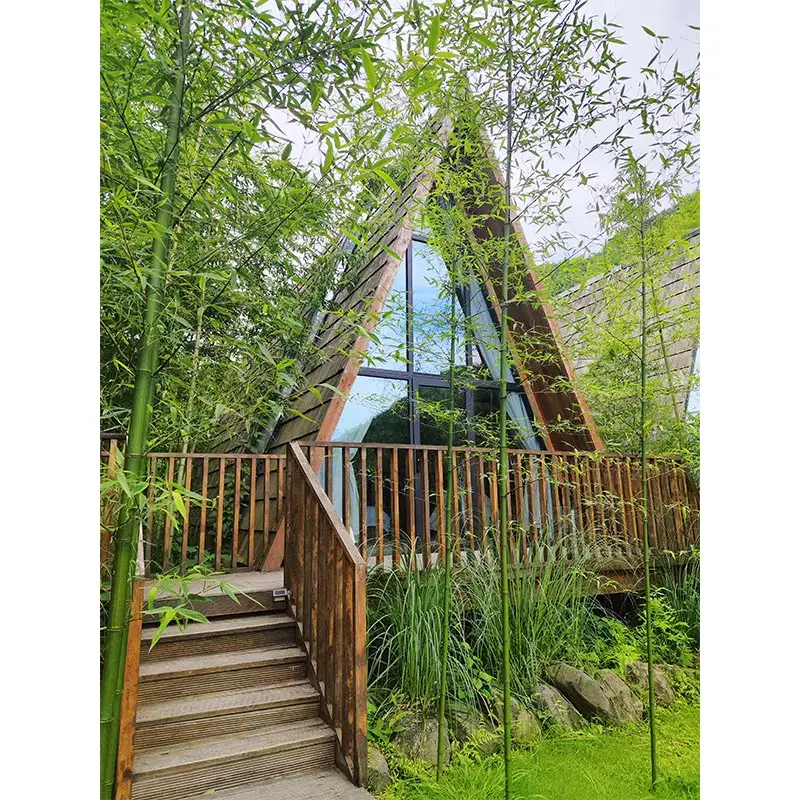 Una casa di legno prefabbricata casa prefabbricata mobile di alta qualità struttura in acciaio bungalow casa design in legno hotel resort