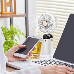 Mini faltbare tragbare schnelle Luftkühlung USB-Aufladung Handheld elektrische Schreibtisch Tisch ventilator mit <span class=keywords><strong>Display</strong></span> hängenden Hals für Home Office - Product Image 3