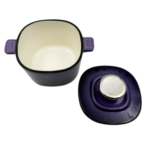 Petite cocotte en fonte émaillée avec couvercle, pot individuel pour la cuisson et la préparation culinaire - Product Image 3