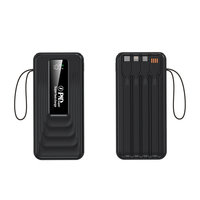 Batterie externe portable RK203 30000mAh 22.5W avec câbles intégrés, chargeur de batterie externe pour iPhone Android, compatible OEM