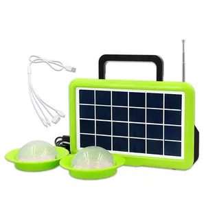 High Conversion Solar Home Light System Indoor and Outdoor Solar System With Light And Charger With USB Power Bank and TF