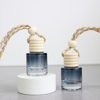 Nouveau flacon de parfum pour voiture, flacon vide bleu dégradé avec bouchon rond, 8 ml 12 ml, flacon diffuseur suspendu en verre