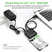 Cable de Conversión USB3.0 a SATA Easy Drive, Hub USB3.0/Tarjeta SD/TF de Triple Uso con Núcleo de Cobre y Aislamiento de PVC