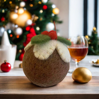 Peluche Animale Artisanale en Laine Chaude Personnalisable, 12 cm, Design en Feutre de Haute Qualité pour Décoration d'Intérieur de Noël