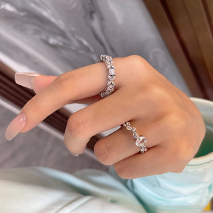 Yfn đồ trang sức 925 Sterling bạc thiết kế độc đáo bướm Baguette 5A cubic zircon Vòng - Product Image 3