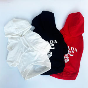 Nueva Llegada Bulldog Francés Teddy <span class=keywords><strong>Schnauzer</strong></span> <span class=keywords><strong>Blanco</strong></span> y Negro Estampado Diseñador Perro Sudadera Con Capucha Mascota - Product Image 6